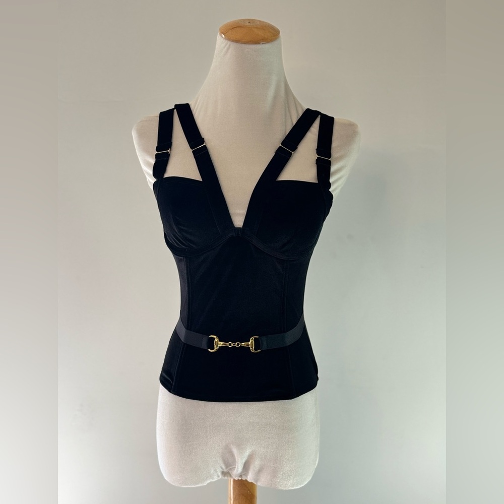 NWOT! Black Velvet Bustier